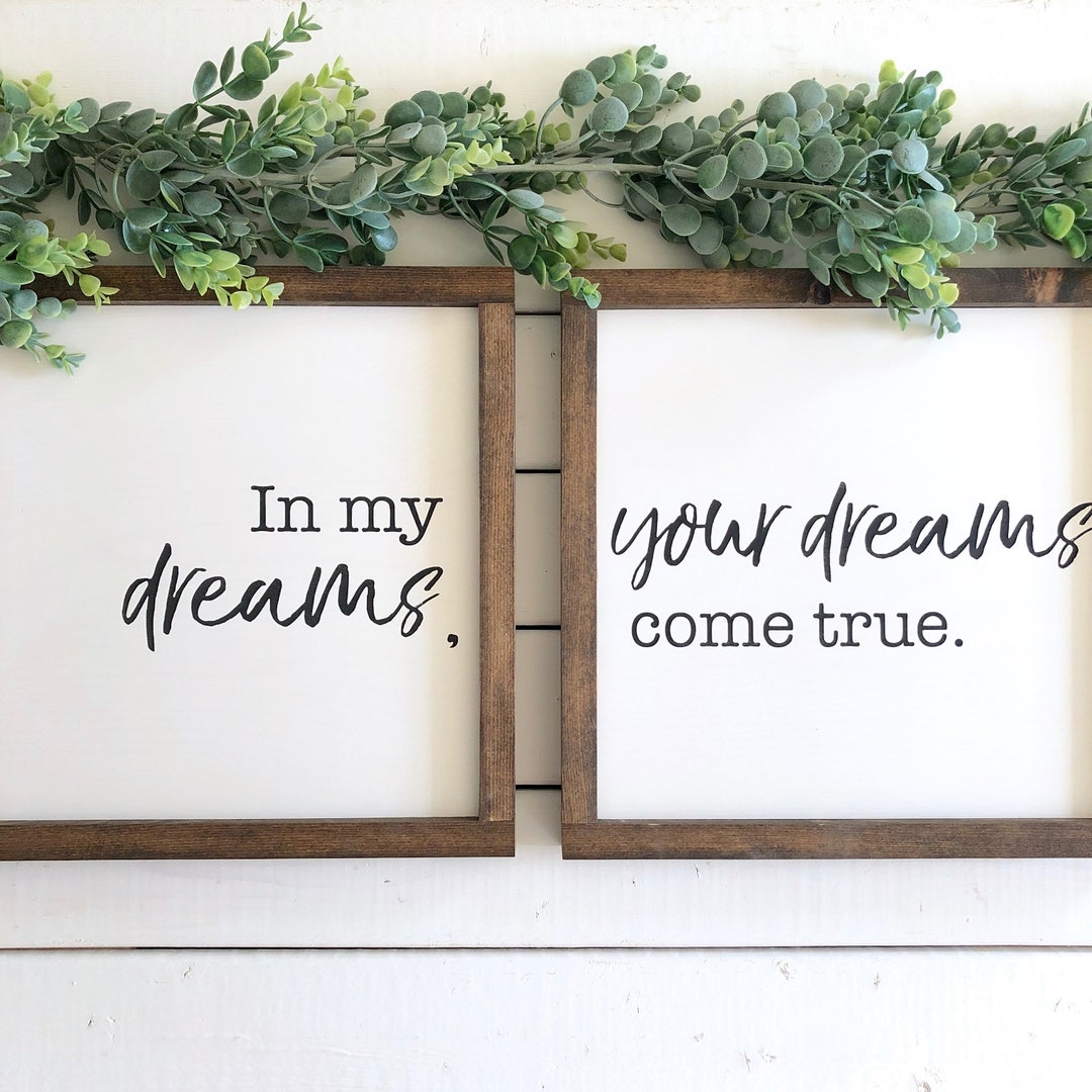 In My Dreams Your Dreams Come True, Painted Wood Signs, Nursery Decor
