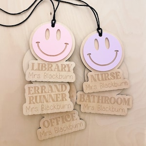Hall Passes, Smiley Hall Passes, Retro Classroom, Boho Hall Passes