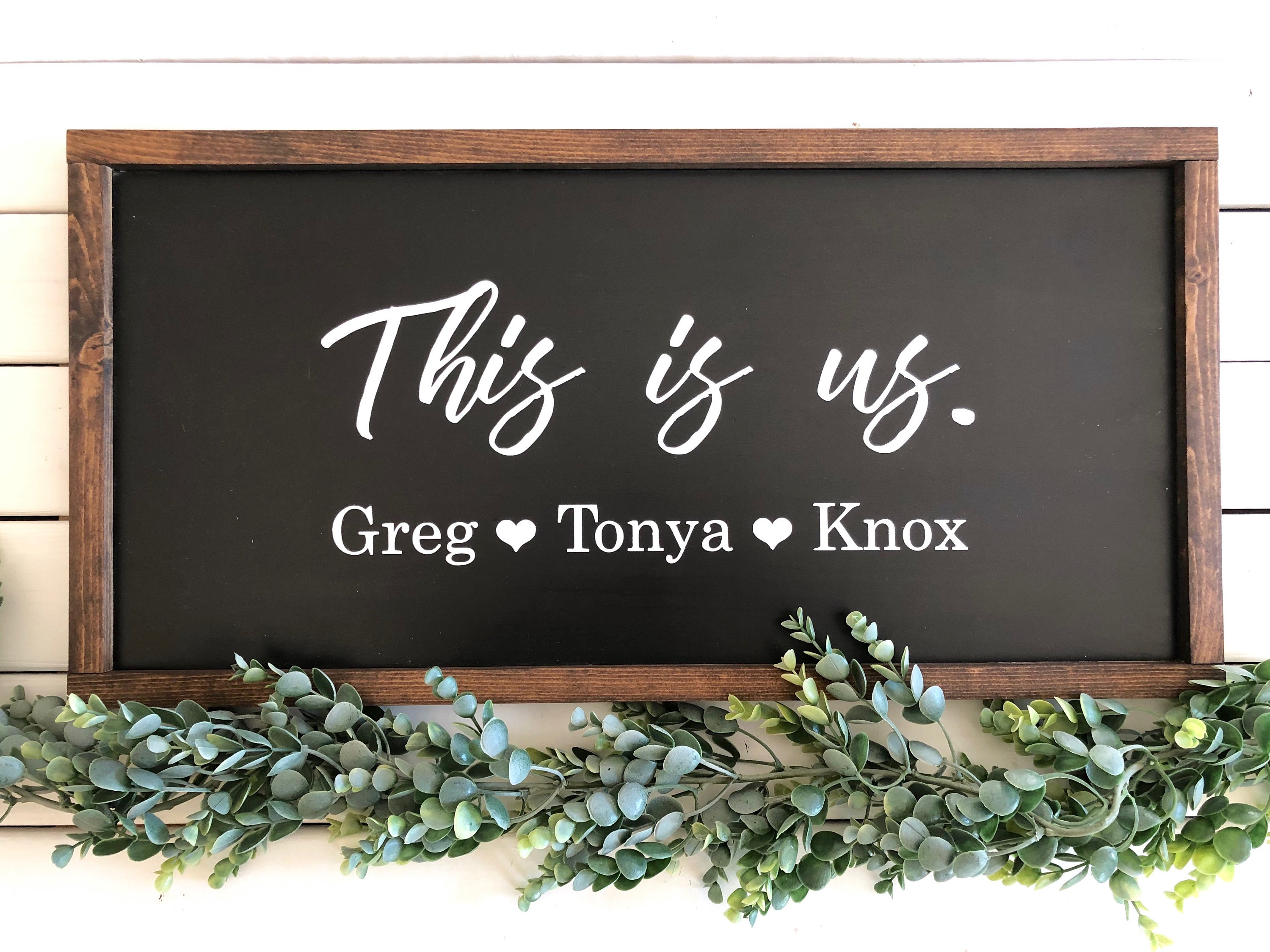 This is Us Wood Sign Personalized Sign With Names Black Etsy