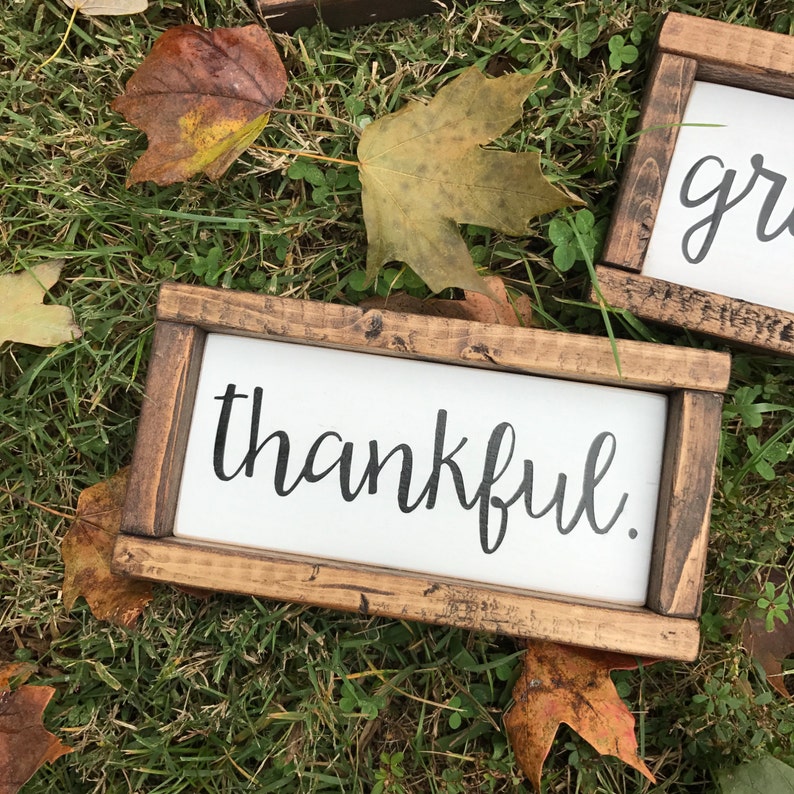 Blessed Thankful Grateful Wood Signs Set of 3 Etsy