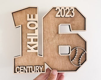 Custom Senior Athlete Number, Sports Number Wood Cutout, Custom Sports Plaque, Senior Athlete Gifts, Jersey Number, Sport Number Plaque Sign