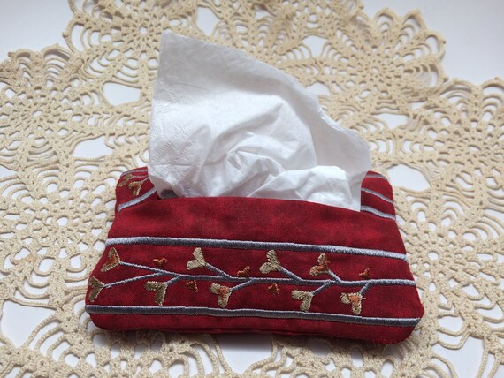 red tissue holder