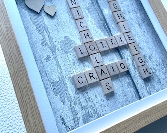 Scrabble Familie personalisierte Bilderrahmen Geschenke Valentinstag Muttertag