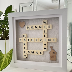 Personalised scrabble frames wall art home decor personalised scrabble picture frames wedding birthday new home gifts