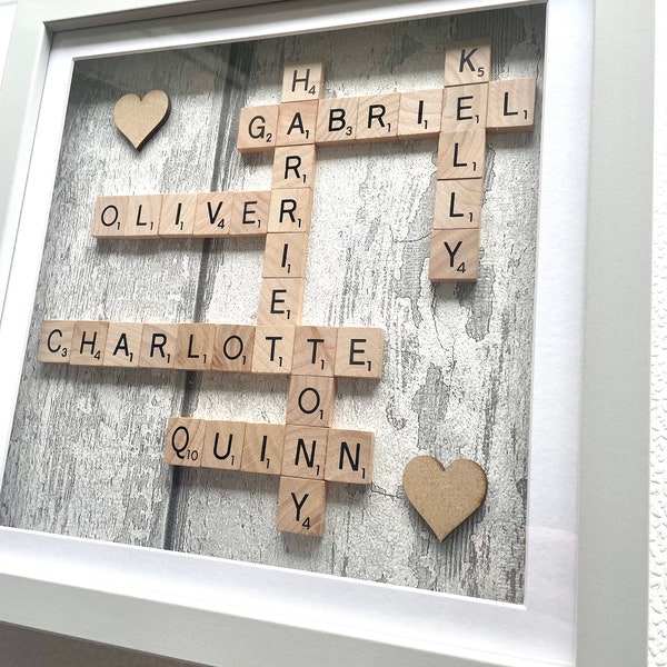 Personalised scrabble frames gifts Birthdays Anniversary new home gifts