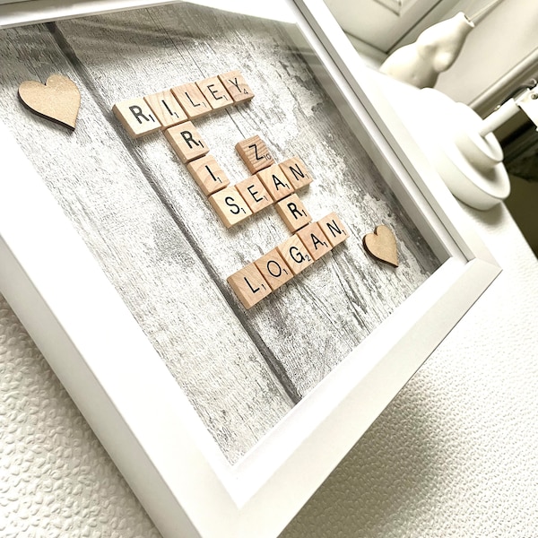 Scrabble personalised pictures family gifts unique Birthdays Anniversaries New home