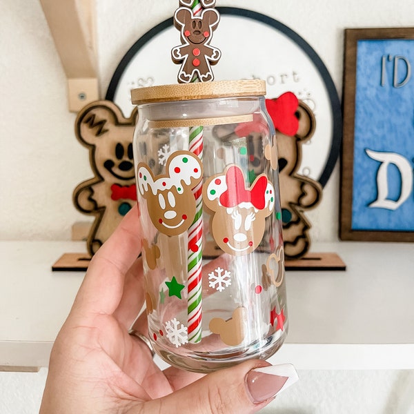 Christmas Tumbler, Gingerbread Mouse Ears, Iced Coffee Glass, Can Glass, Beer Soda Can, Christmas Tumbler, Coffee Glass, Cup Lid Straw, Gift