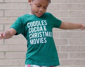 Kids Christmas Shirt, Christmas Movies Shirt, Hot Cocoa Kids Tee, Cute Christmas Shirt, Christmas Shirt for Kids, Boy, Girl, Toddler Shirt