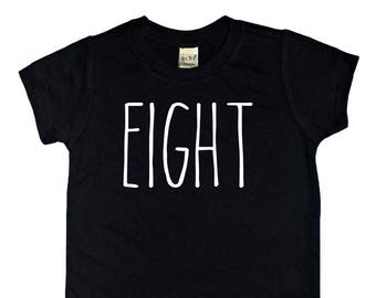 Eighth birthday shirt - eight birthday shirt - skinny letter shirt - 8th birthday shirt - eight shirt - kids tshirt - birthday tshirt