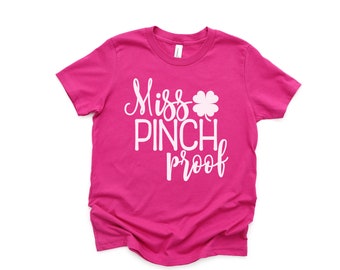 Miss Pinch Proof Kids shirt, toddler St Patricks day shirt, St Patricks Day shirt for kids, lucky shirt, girls shamrock tee shirt