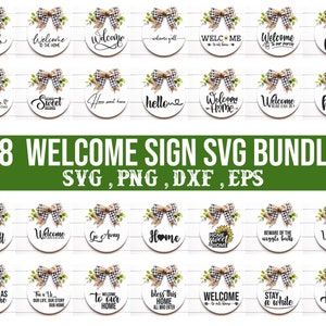 Welcome sign svg bundle, Farmhouse Round Sign svg, farmhouse welcome door sign svg, home sweet home svg, round sign svg, welcome home svg