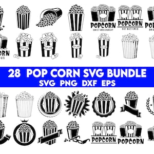 Popcorn SVG Bundle, Popcorn Bucket svg, Popcorn box svg, Popcorn Cut File, Popcorn Clip Art, Movie Popcorn Svg, Popcorn Svg File