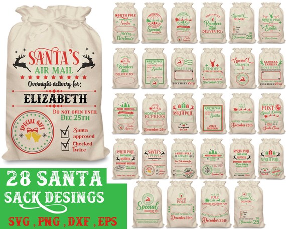 Santa Sack svg Bundle, Santa Bag Svg, Christmas Santa Sack svg, Santa Sack png, Gift Bag svg, Christmas Express svg, North Pole Special Svg