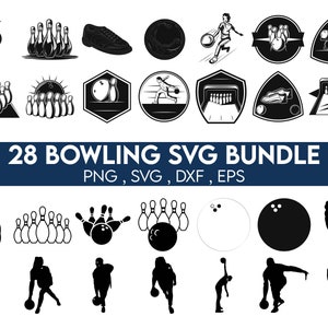 Bowling SVG Bundle, Bowling PNG Bundle, Bowling Clipart, Bowling Silhouette, Bowling SVG Cut Files for Cricut, Bowling Ball SVG, Pin SVG