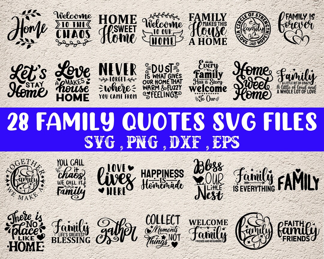 Family Quotes Svg Bundle, Farmhouse Family Sign Svg, Farmhouse Decor ...