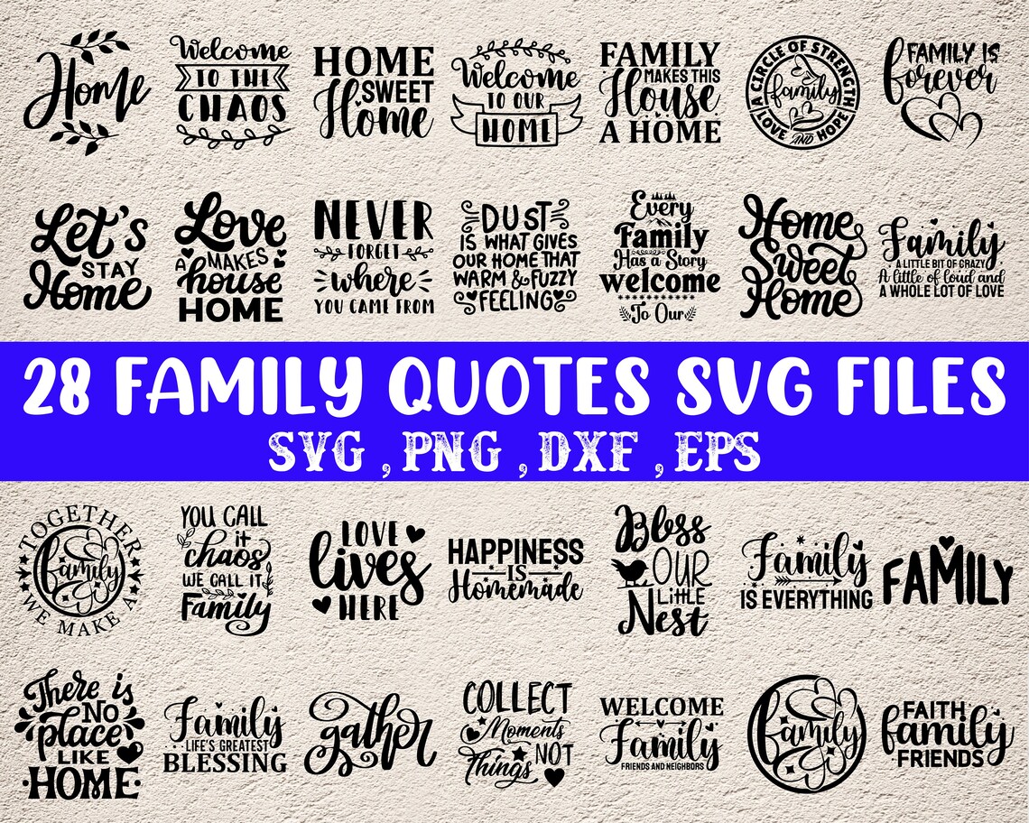 Family Quotes Svg Bundle, Farmhouse Family Sign Svg, Farmhouse Decor ...
