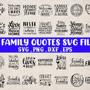 Family Quotes svg bundle, Farmhouse Family Sign svg, farmhouse décor home svg, Beautiful Family Dicts svg, Family Love SVG, Welcome Sign