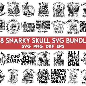 Pacchetto SVG Snarky Skulls, Scheletro divertente svg, Umorismo per adulti svg png, Umorismo per adulti svg, Pacchetto sarcastico svg, Sfacciato svg