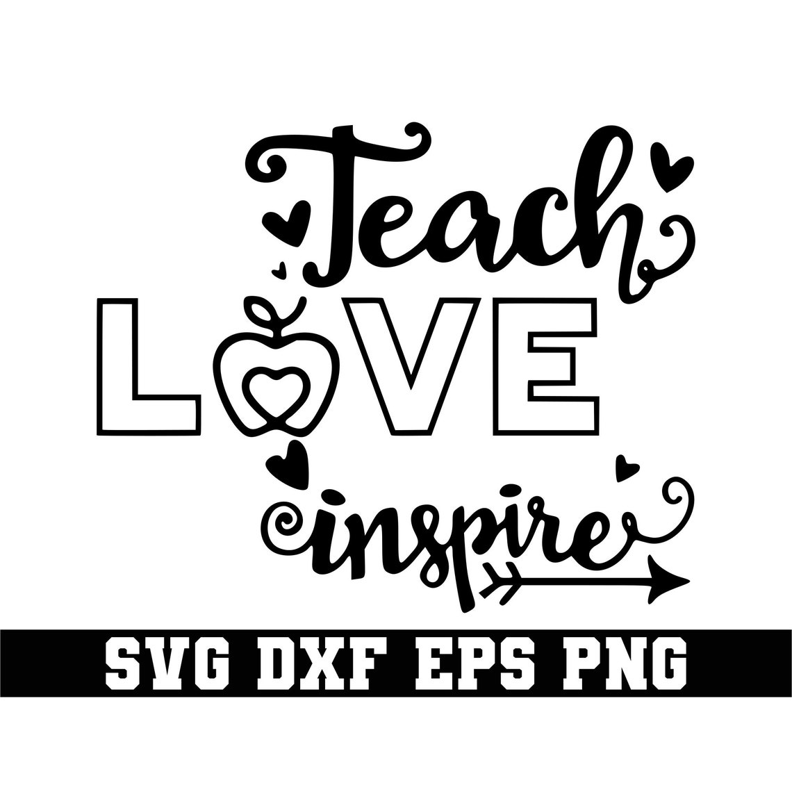 Teach Love Inspire Svg Teacher Svg Teacher Appreciation Svg Etsy Uk
