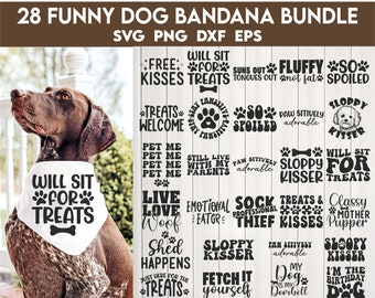 Paquete SVG de bandana para perro divertida, camiseta para mascota, svg para amantes de los perros, paquete SVG para perros, svg con cita sobre perros, paquete SVG divertido, mamá de perros