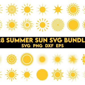 Sun SVG Bundle, Summer Sun SVG, Sun Clipart, Sun icon set svg, Here comes the sun svg, Sun Cloud Svg, Sun silhouette
