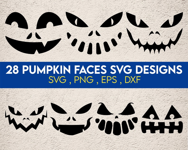 Pumpkin Face Svg Bundle, Jack O Lantern Faces, Halloween Pumpkins Faces ...