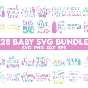 Bebé SVG Bundle, Baby Onesie SVG, Funny Baby svg, bebé recién nacido svg, Newborn SVG Bundle, Baby Quote Bundle, Cute Baby Sayings svg