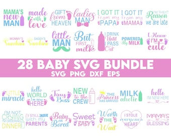 Bebé SVG Bundle, Baby Onesie SVG, Funny Baby svg, bebé recién nacido svg, Newborn SVG Bundle, Baby Quote Bundle, Cute Baby Sayings svg
