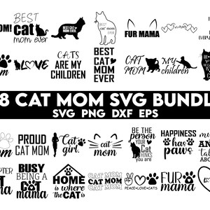 Chat maman SVG Bundle, citations drôles de chat, maman vie Png, Pet Svg, Svg amoureux des chats, chaton Svg, chat citations SVG, maman Svg, chat maman SVG