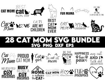 Pakiet SVG Cat Mom, zabawne cytaty o kotach, życie mamy Png, Pet Svg, miłośnik kotów Svg, kociak Svg, cytaty o kotach SVG, mama Svg, mama kot SVG