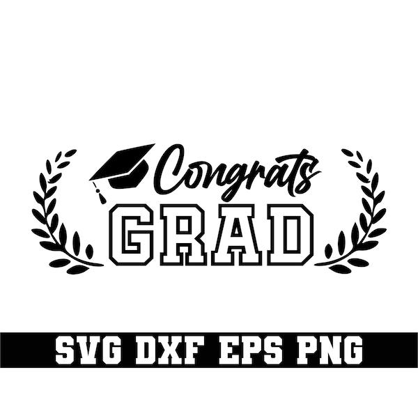 Congrats grad svg, graduation party svg, graduation svg, Class of 2022 SVG, handlettered svg, graduation cap svg, graduate gift svg, senior