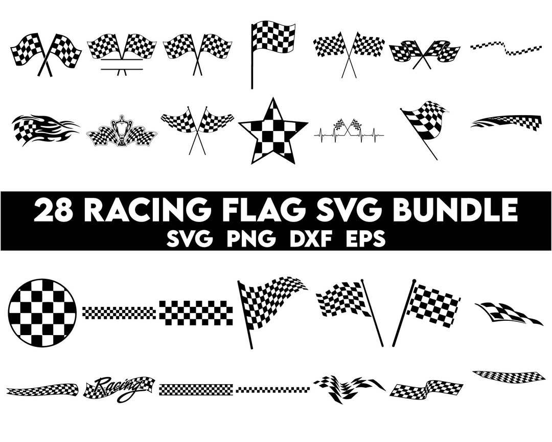 Racing Flag SVG Bundle, Racing Stripes Svg, Racing Clipart, Race Car Flag Svg, Start Flags Svg