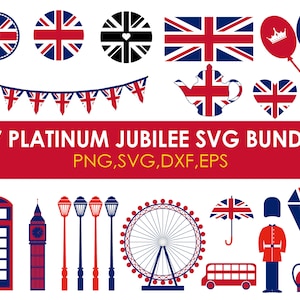 Platinum Jubilee svg bundle, queens jubilee svg, queen svg, royal silhouette clipart, royalty svg jubilee, jubilee dxf, svg files for cricut