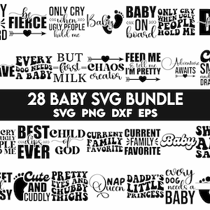 Baby SVG Bundle, Babyparty SVG, Neugeborenen SVG Bundle, Baby Zitat Bundle, süßes Baby Spruch svg, Baby Zitate Bundle