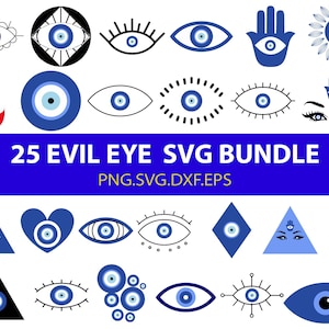Evil Eye Svg Bundle, Humsa Svg Cut Files, Turkse Eye svg, Evil Eye Protection Svg, Evil Eye Png, Pdf, Evil Eye Svg, Svg Bestanden voor Cricut