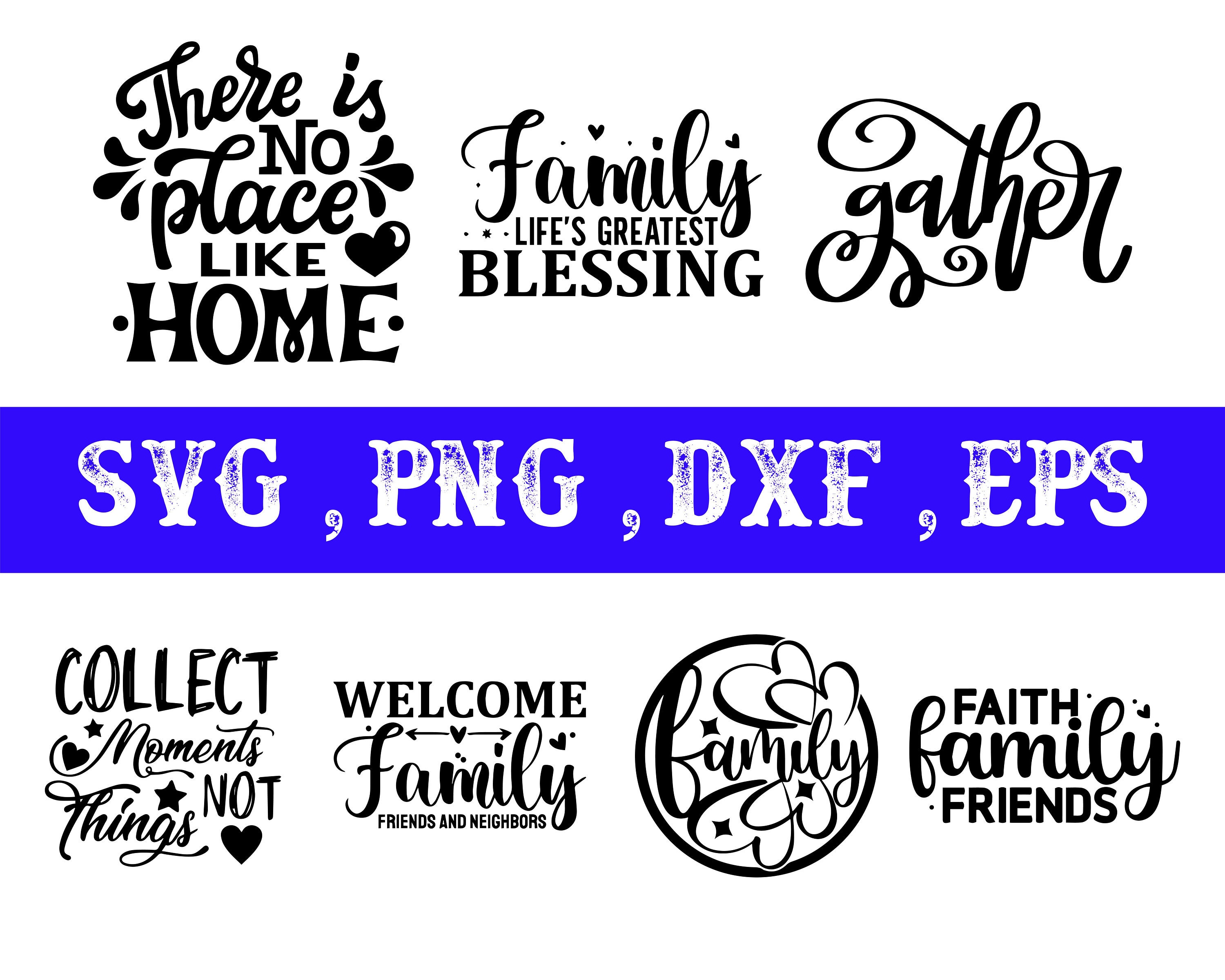 Family Quotes Svg Bundle, Farmhouse Family Sign Svg, Farmhouse Decor ...
