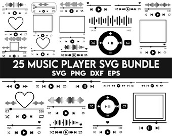 Music Player Svg Bundle, 15 Music Player Cut Files, Acrylic Song Art ...