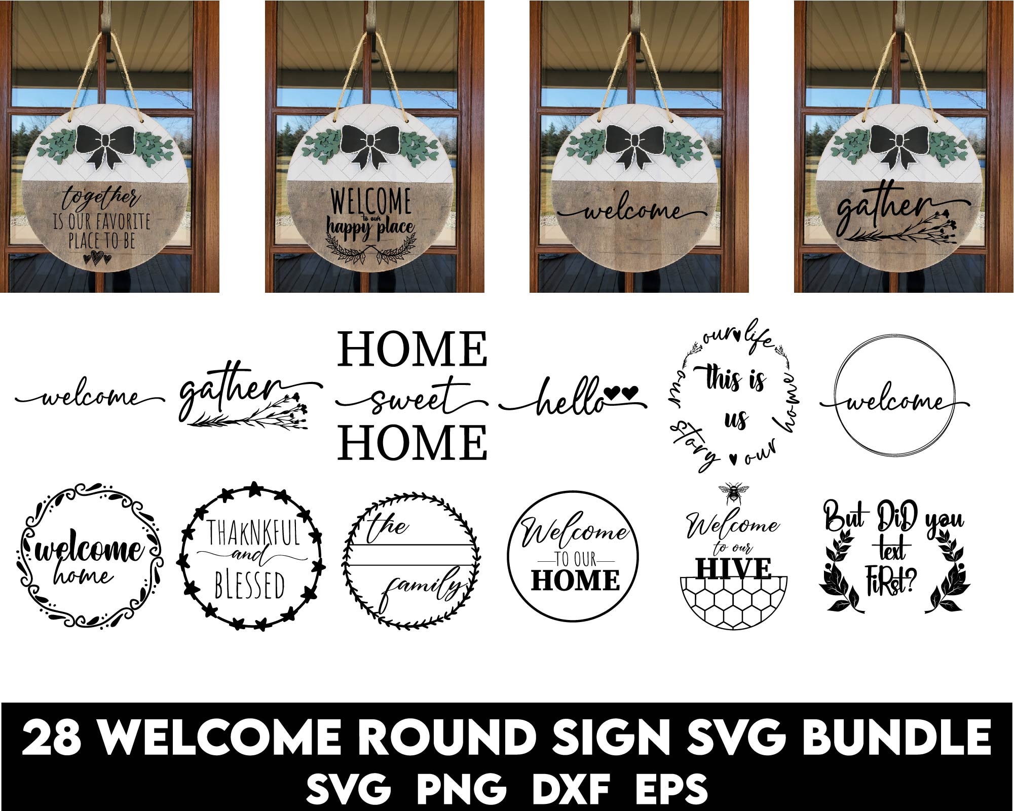 Designer Stencils Family - Welcome - Gather Sign Stencil Fs020, Clear