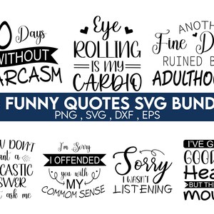 May include: A set of 28 funny quotes in black text on a white background. The quotes are about sarcasm, adulthood, and common sense. The text includes phrases like "0 days without sarcasm", "Eye rolling is my cardio", "Another fine day ruined by adulthood", "I'm sorry I offended you with my common sense", and "I've got a good heart but this mouth".