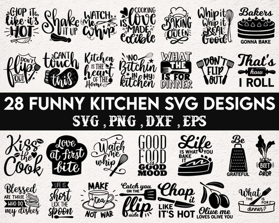 Funny Kitchen SVG Bundle, Cooking quotes