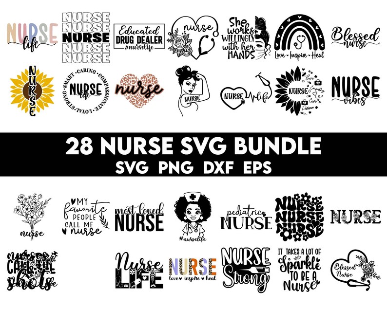 Nurse svg bundle, nurse life svg, nurse quotes, nurse sayings, nursing svg, Nurse shirt SVG bundle, Nurse Mom Svg image 1