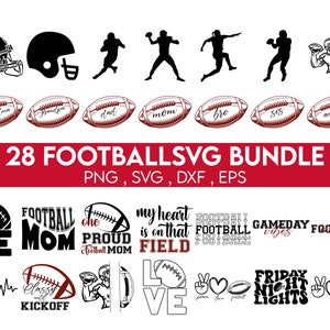 Pacote SVG de futebol, Football Mom Dad Svg, Football Name Svg, Varsity Font SVG, Game Day Vibes Svg, Capacete de futebol Svg, Camisa de futebol png
