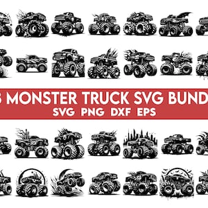 モンスター トラック svg バンドル、トラック svg、モンスター トラック アート、オフロード svg、モンスター トラック クリップアート、モンスター トラック ベクター、トラック ベクター、レーシング カー
