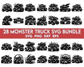 Monster Truck svg Bundle, Truck Svg, Monster Truck Art, Off Road Svg, Monster Truck Clipart, Monster Truck Vector, Truck Vector, Racing Car