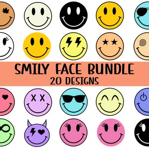 Smiley face svg Bundle, smiley svg, happy face svg, yellow smiley svg, emoji svg, Pink Yellow Smiley Face svg, trendy svg png, Svg files