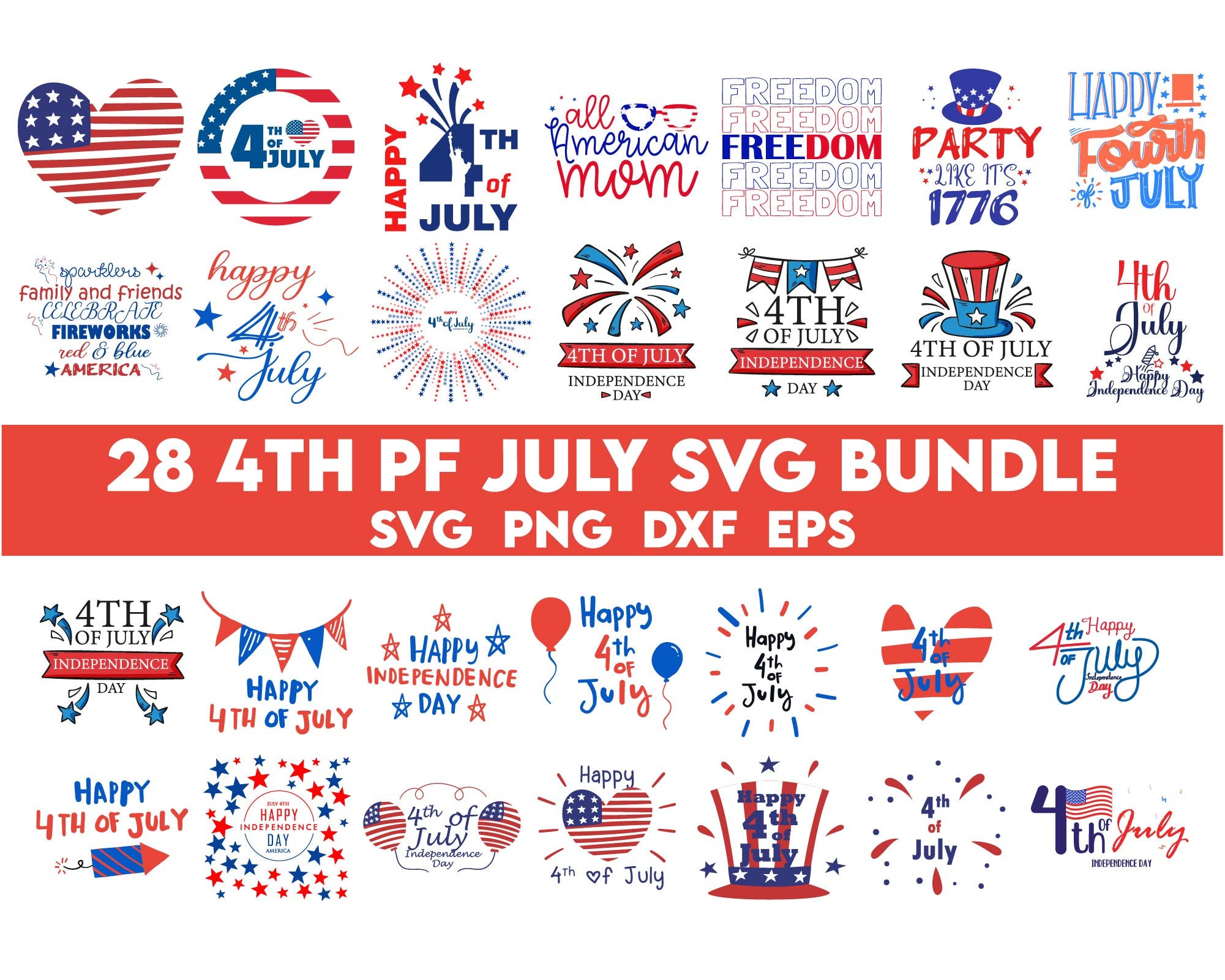 4th of July Svg Bundle Fourth of July Svg Usa Svg America - Etsy