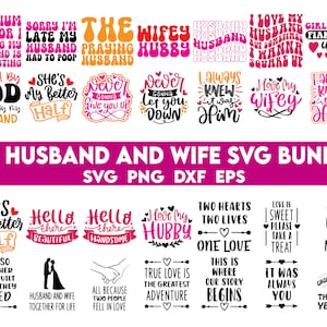 Paquete SVG de marido y esposa, paquete SVG de San Valentín, svg de marido, svg de esposa, svgs de esposa divertidos, svgs de cónyuge divertidos, svgs de marido divertidos