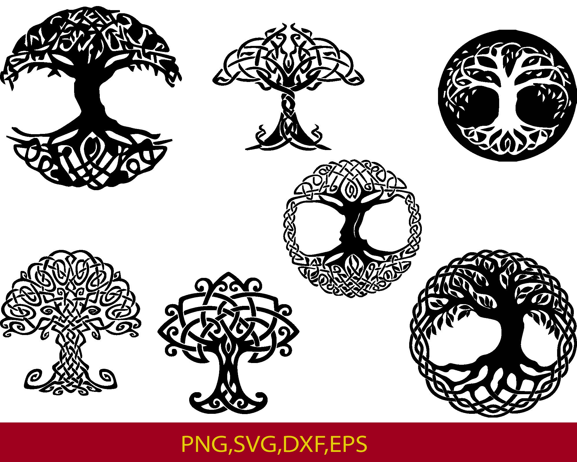 Celtic Tree Svg Bundle, Tree of Life Svg, Family Tree Svg, Celtic Tree