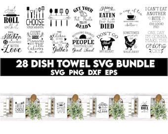Dish Towel SVG Bundle, Kitchen SVG Bundle, Funny Cooking Svg, Food Svg Sayings, Sarcastic Kitchen Svg, Tea Towel Svg, Kitchen Quotes Svg
