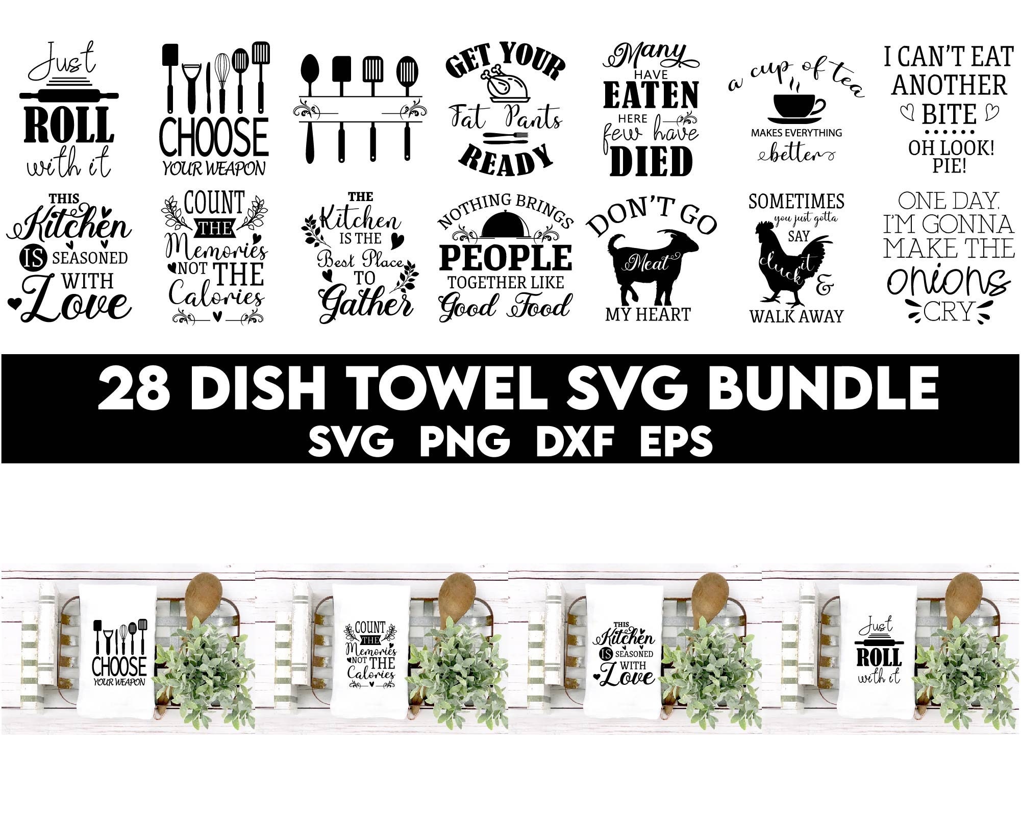 Sarcastic Kitchen Quotes, Dish Towel Bundle, (483705)